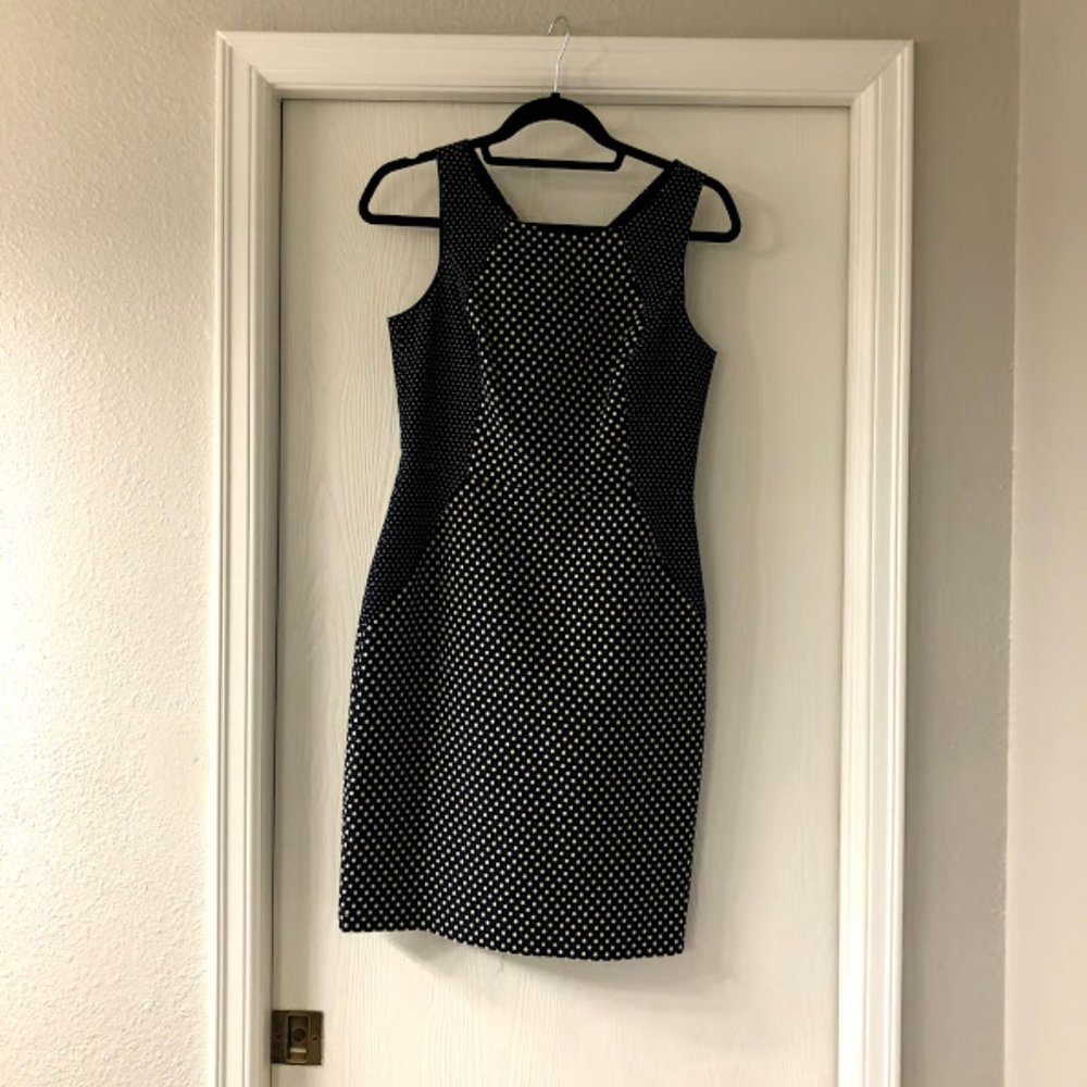 Banana Republic Navy Blue Polka Dot Sheath Dress